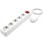 Aisens Regleta de 5 Tomas con Interruptor, Cable 1,4 m, Blanco